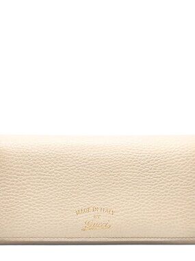 Gucci Leather Continental Long Wallet in Ivory